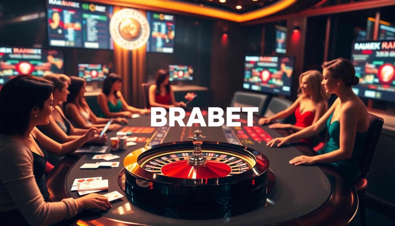 BRABET online casino featuring vibrant poker chips and a roulette wheel for thrilling gameplay.
