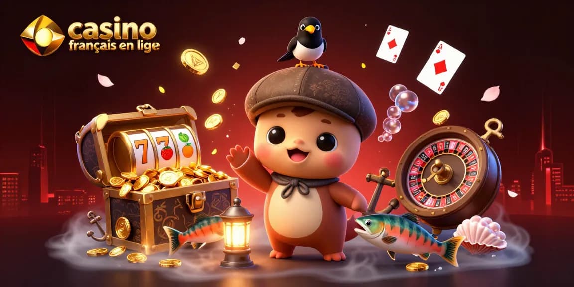 Jouez dans un casino français en ligne avec une illustration dynamique de Nessie et des éléments de jeu captivants.