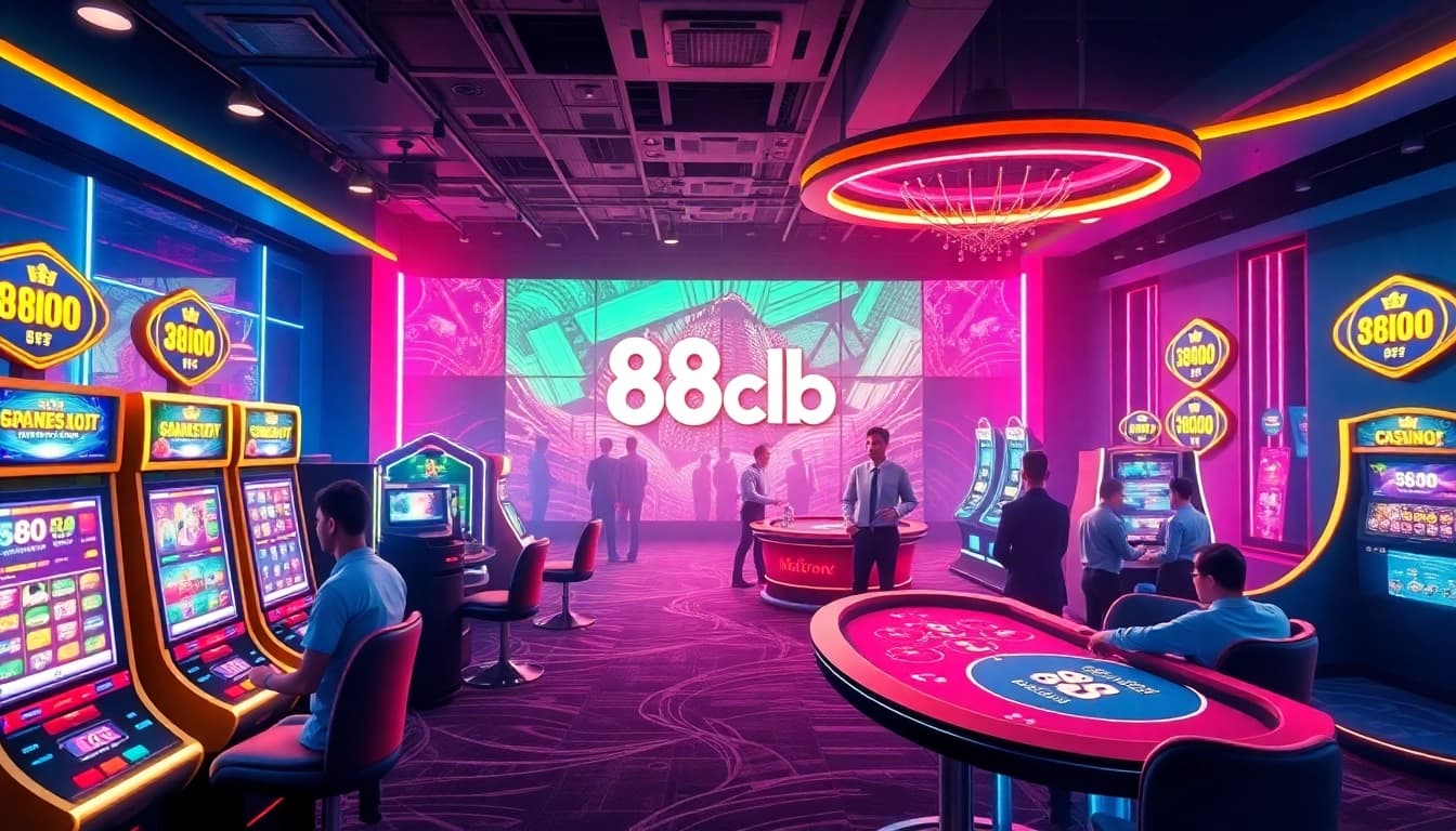 88clb vibrant online casino environment showcasing exciting games and digital interface.