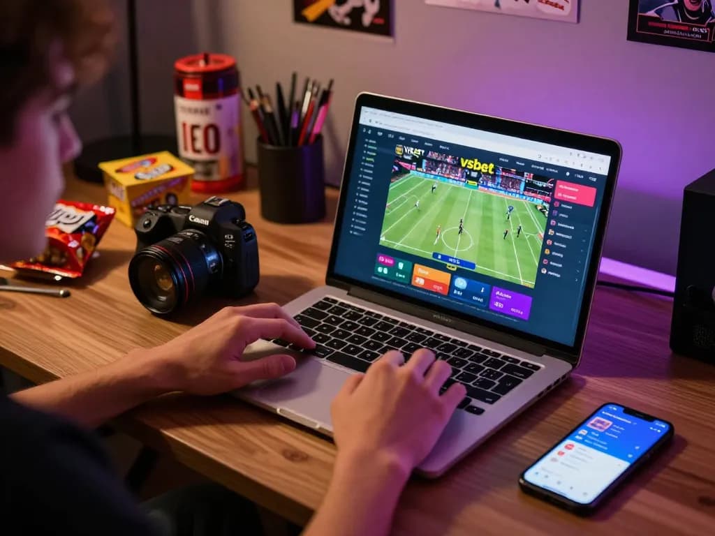 Engaging in live sports betting at vsbet with dynamic screen displaying odds and events.
