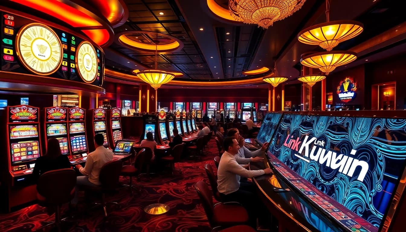 Experience the excitement of Link Kuwin at a vibrant casino with lively gaming activities.