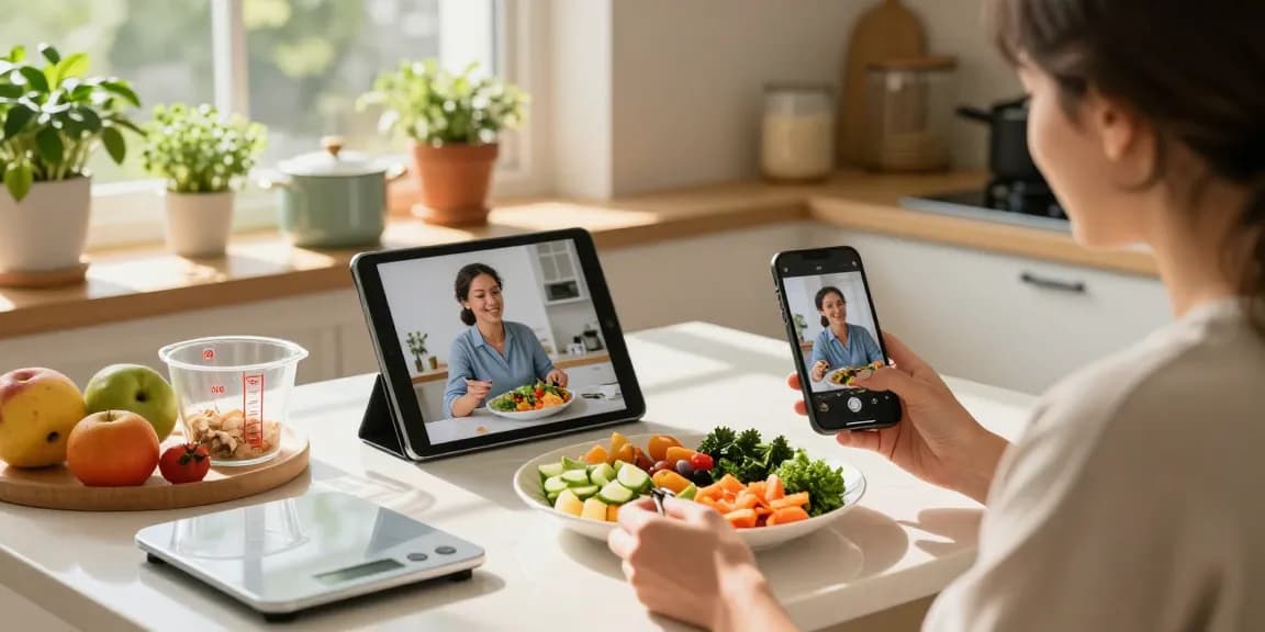 Using the best nutrition app, a user captures their meal with a smartphone, guided by an AI nutrition coach.