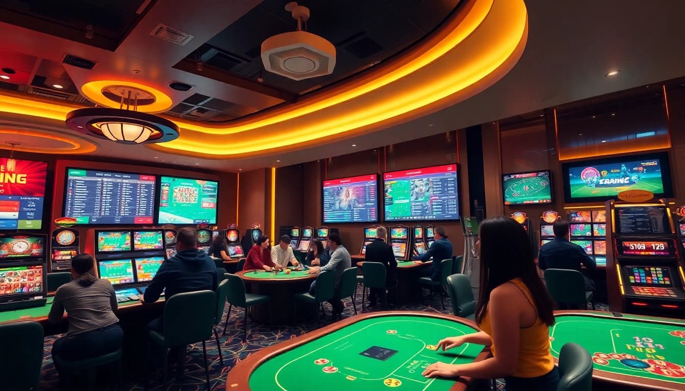 Engaging online casino experience at 69VN featuring players and digital interfaces.