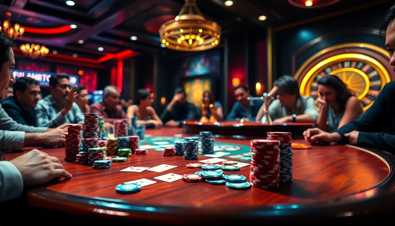 The hidden wiki 2 inspires a thrilling high-stakes poker game with vibrant chips and cards.