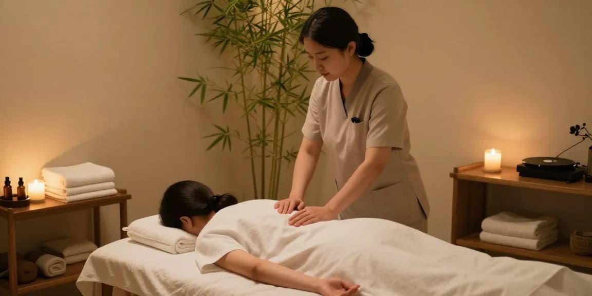 삼성동마사지 중인 전문 마사지사가 편안한 분위기에서 고객에게 힐링을 제공합니다.