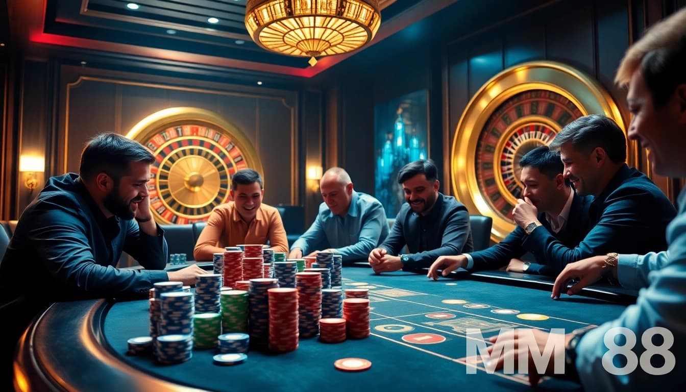 Experience the thrill of high-stakes gambling at MM88 with this captivating casino scene.