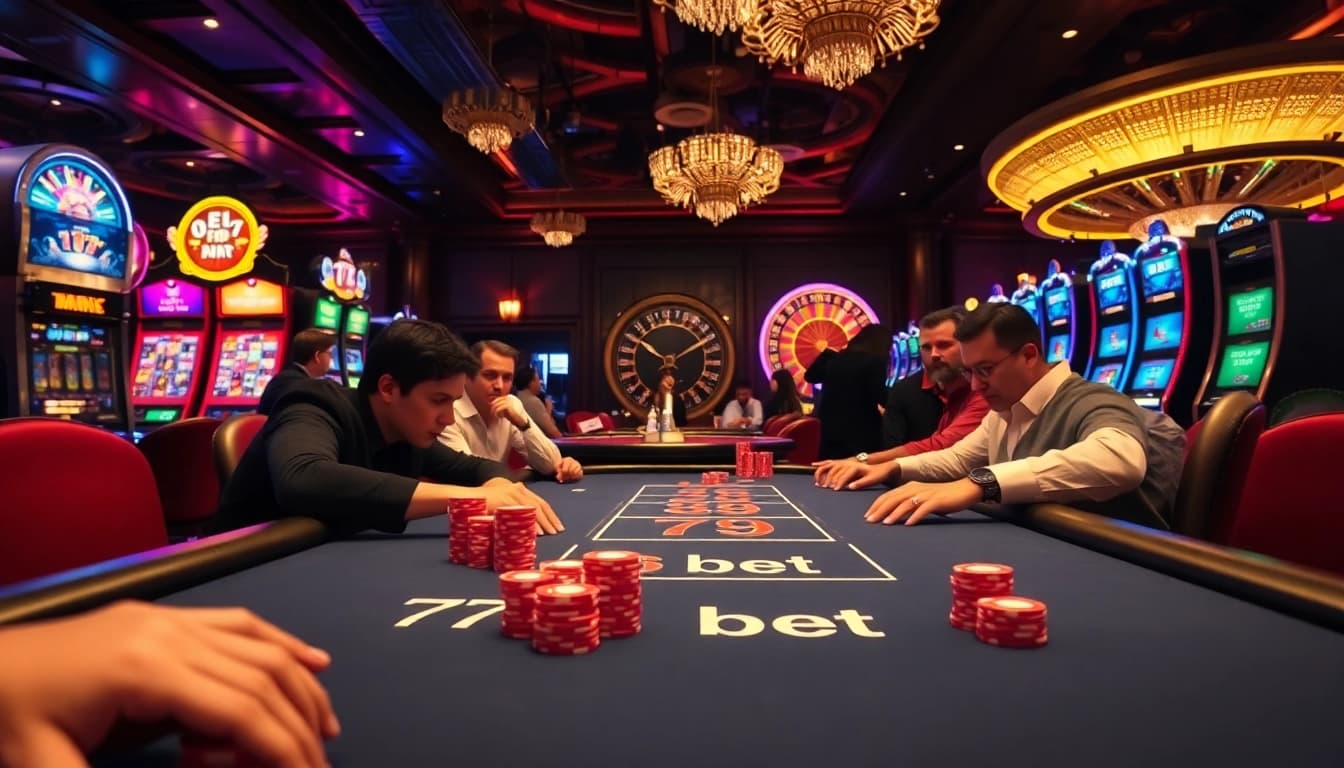 Engaged players enjoying their game at the thrilling 789 bet casino tables.