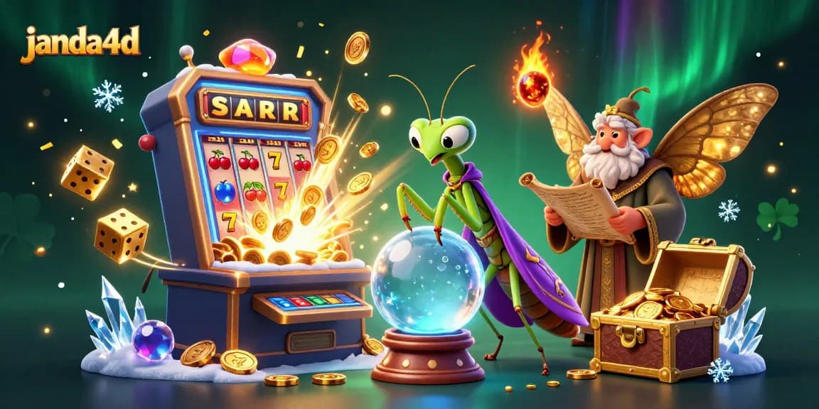 Permainan janda4d dengan karakter menarik dalam ilustrasi slot yang penuh warna dan aksi.