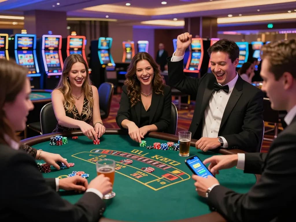 Exciting casino scene showcasing players enjoying tr88 bet games with lively atmosphere and vibrant lights.