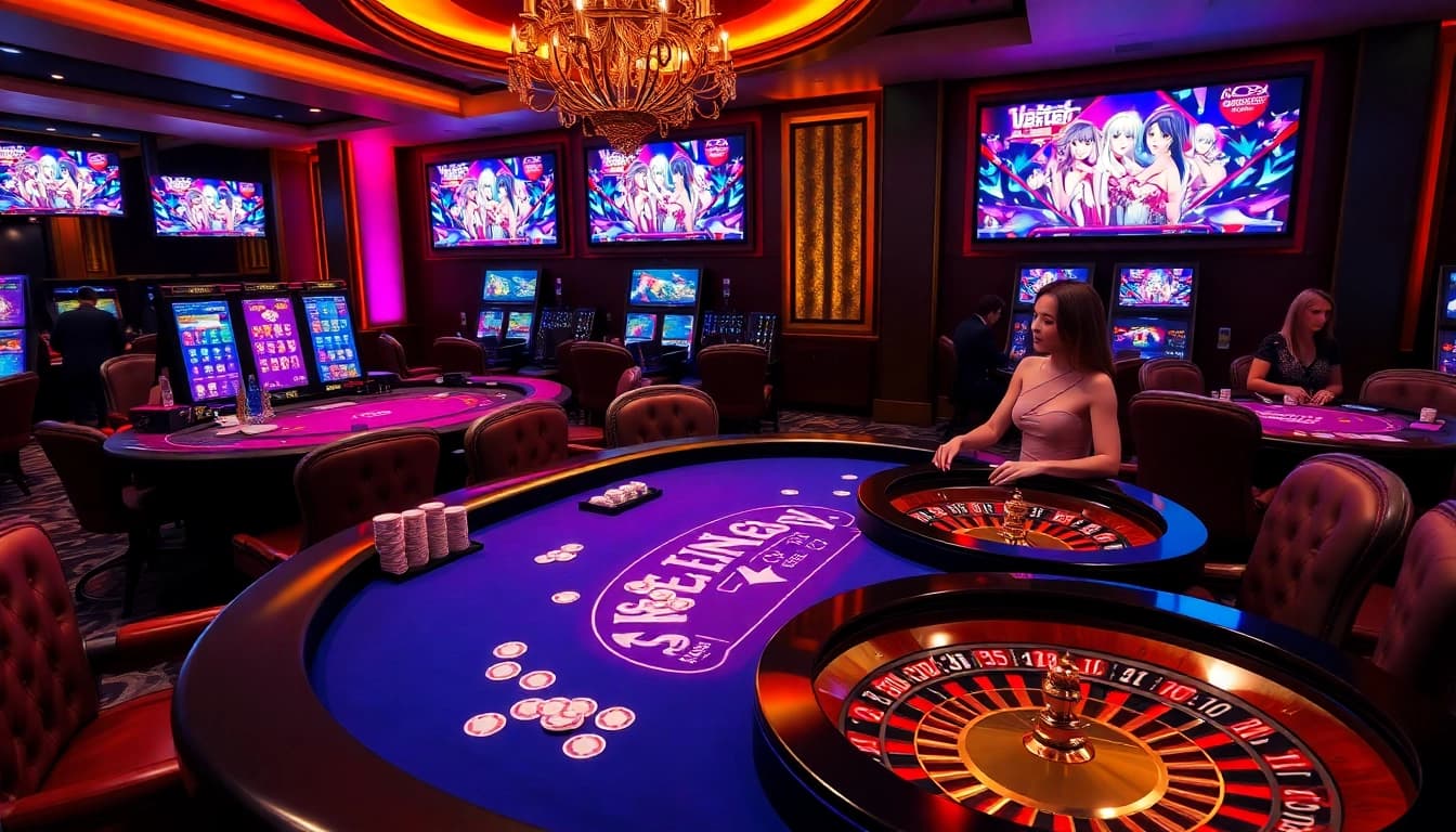 Experience the excitement of a hentai game in a luxurious casino setting with vibrant visuals and engaging gameplay.