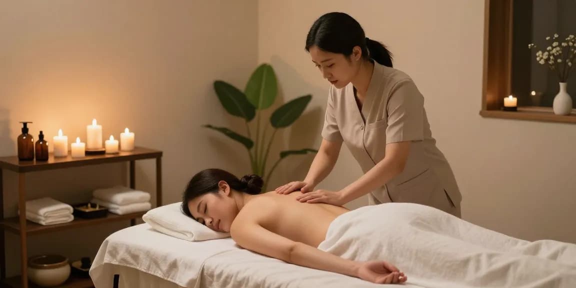 대치동마사지가 진행되는 고급 마사지샵의 편안한 분위기와 아늑함.