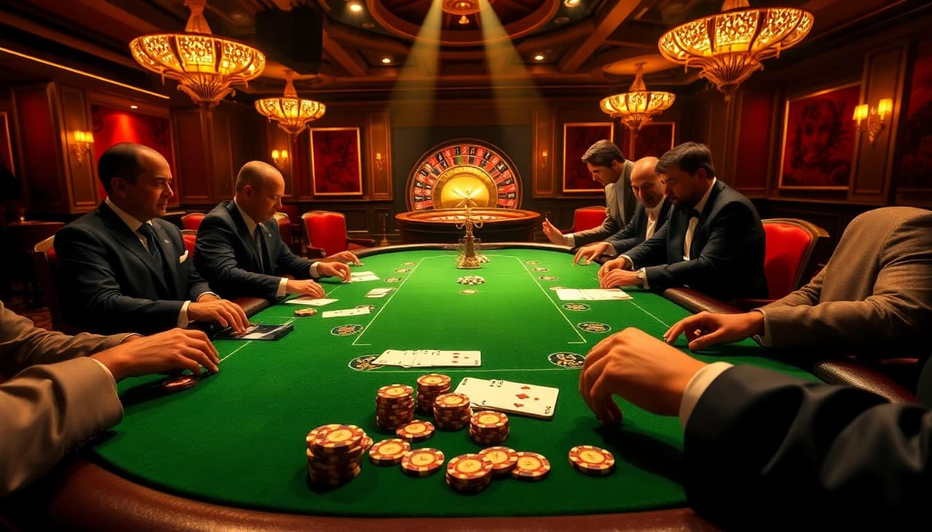 KPI4D poker chips and cards showcased on an elegant poker table creating an exciting gambling scene.