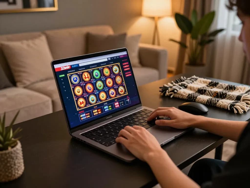 Engaging in strategic online gaming on 32win's platform, showcasing an elegant setup