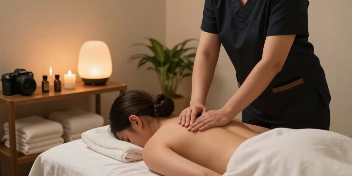 성정동마사지에 대한 편안한 마사지 경험을 제공하는 스파 장면
