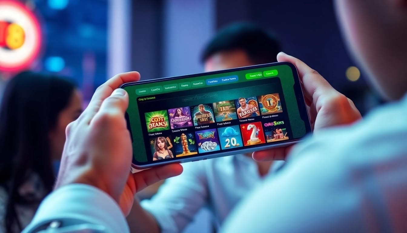 Engaging TR88 online betting interface on a mobile device, showcasing vibrant casino games.