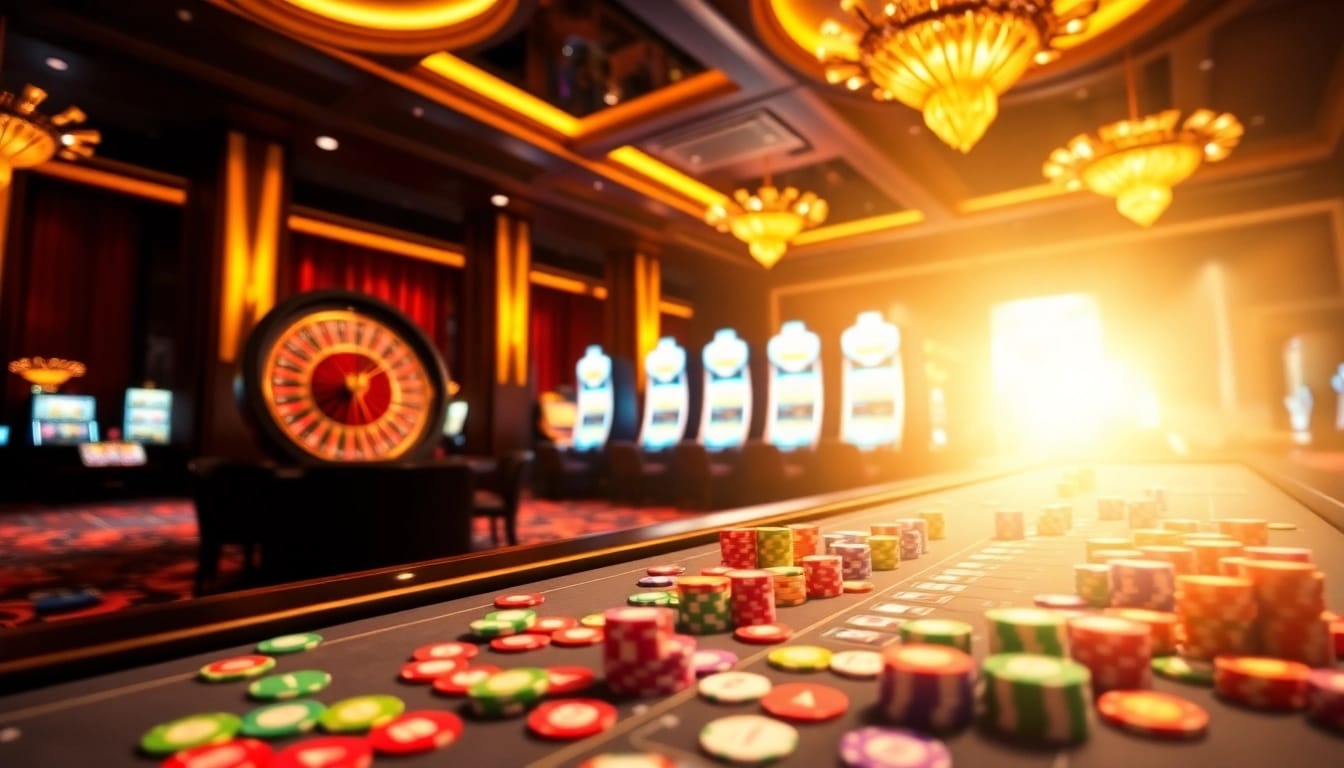 Engaging TR88 GAME interface with colorful casino tables and vibrant slot machines.