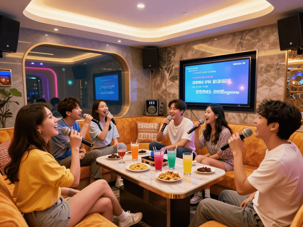 강남 도파민 가라오케에서 친구들과 함께 즐기는 즐거운 순간
