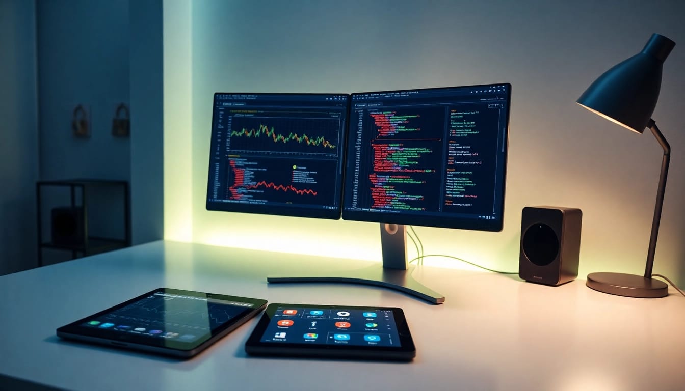 Developer using SerpApi to build an Amazon price tracker tool in an innovative workspace focused on infosec.