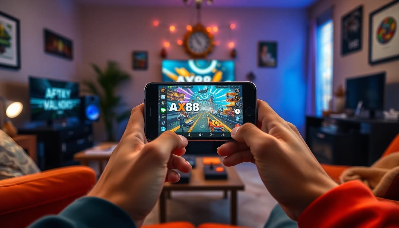 Trải nghiệm giao diện ứng dụng AX88 APK với đồ họa trò chơi sống động và thiết kế thân thiện với người dùng.