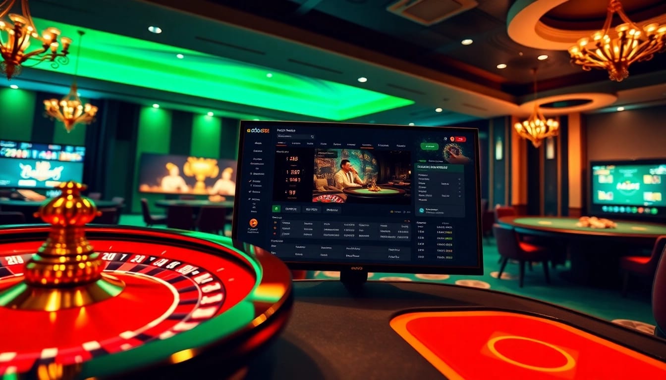 Engaging gambling interface on adobet88 showing betting options and casino atmosphere.