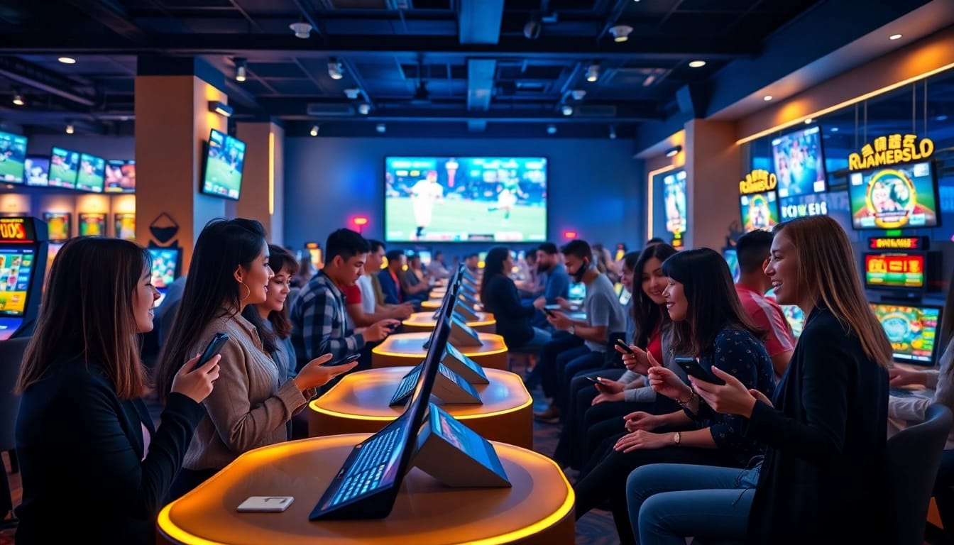 Experience secure betting with 슈어맨 in a vibrant, modern gaming environment.