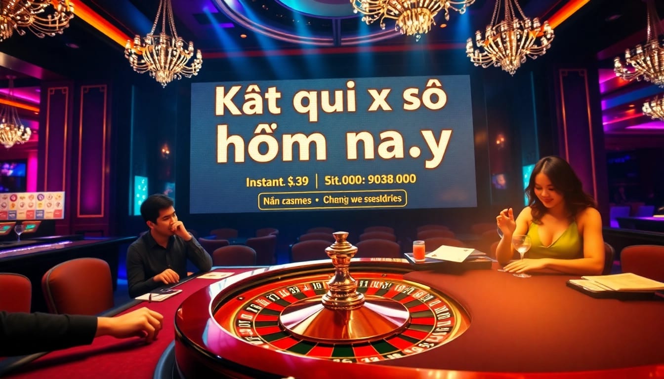 Experience Kết quả xổ số hôm nay in an exciting casino atmosphere with players cheering at the roulette table.