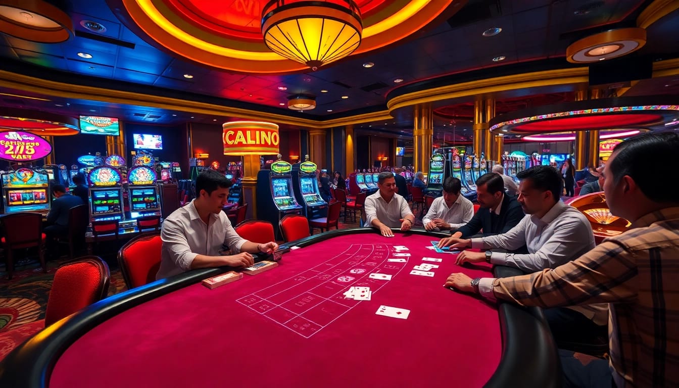Exciting gameplay at jeetbuzz ক্যাসিনো featuring blackjack and vibrant slot machines.