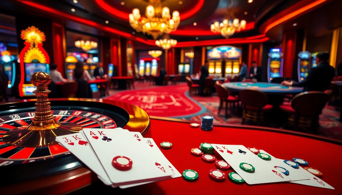 Enjoy a thrilling moment at the casino featuring TK 88 roulette wheels and vibrant poker games.
