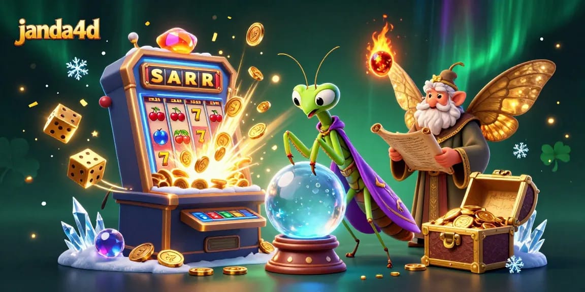 Permainan janda4d dengan karakter menarik dalam ilustrasi slot yang penuh warna dan aksi.