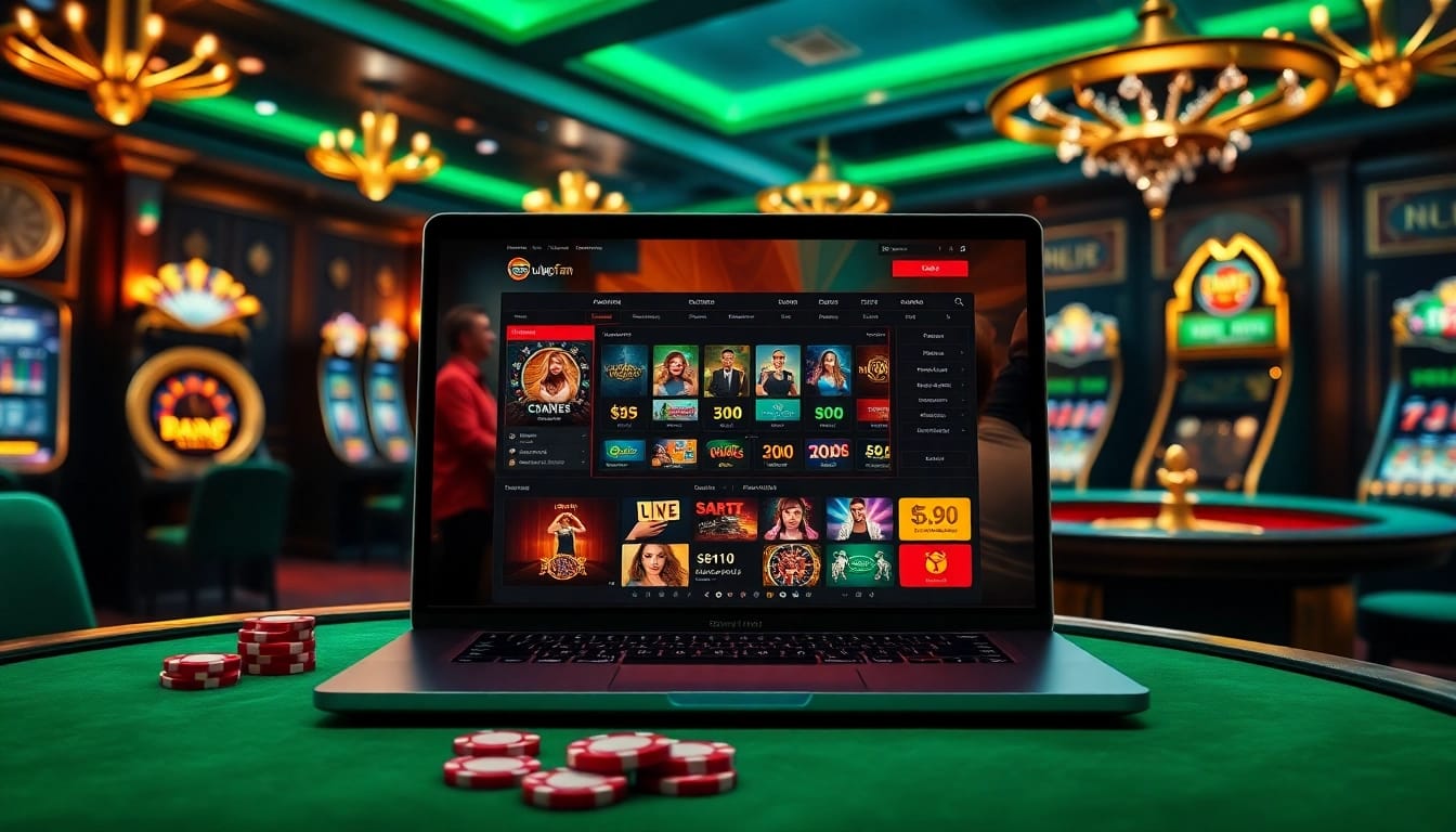 Engage with thrilling gaming experiences at https://luckywin.fan/ showcasing a vibrant online casino setting.