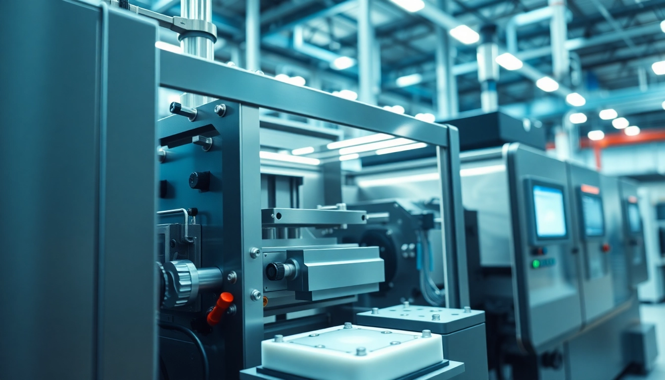 Advanced plastic injection molding machine showcasing technology and precision.