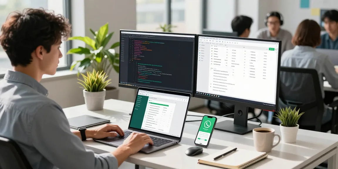 WhatsApp下載 on a digital workspace, showcasing a professional using technology, collaboration, and productivity tools.