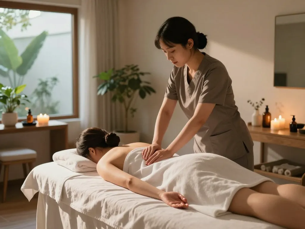 Relaxing spa scene showcasing a Swedish massage experience in 관악스웨디시 environment.