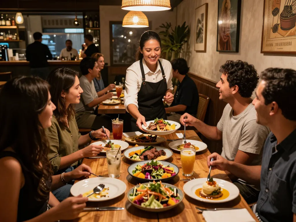 Exquisite dining at POKERSERI with vibrant dishes and warm ambiance.