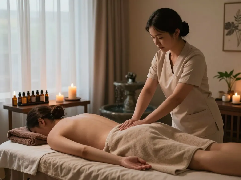 Experience 강남마사지 in a tranquil spa setting with essential oils and soothing ambiance.
