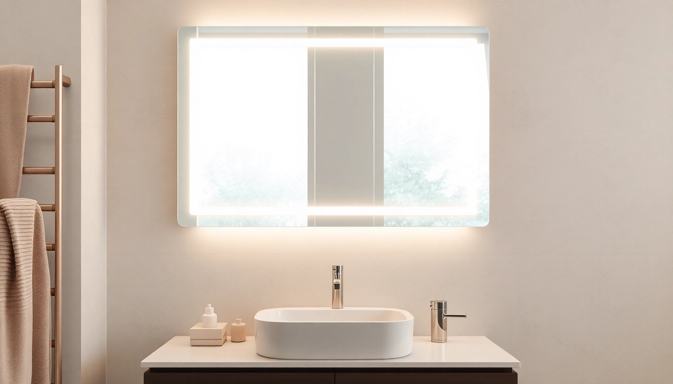 Practical spiegelschrank led with modern lighting in a stylish bathroom setting.