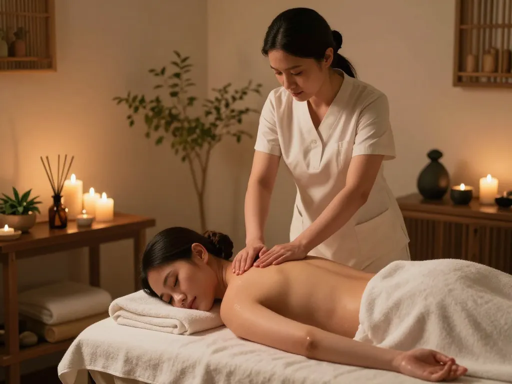 역삼동마사지 experience in a tranquil spa setting with therapist providing Swedish massage.