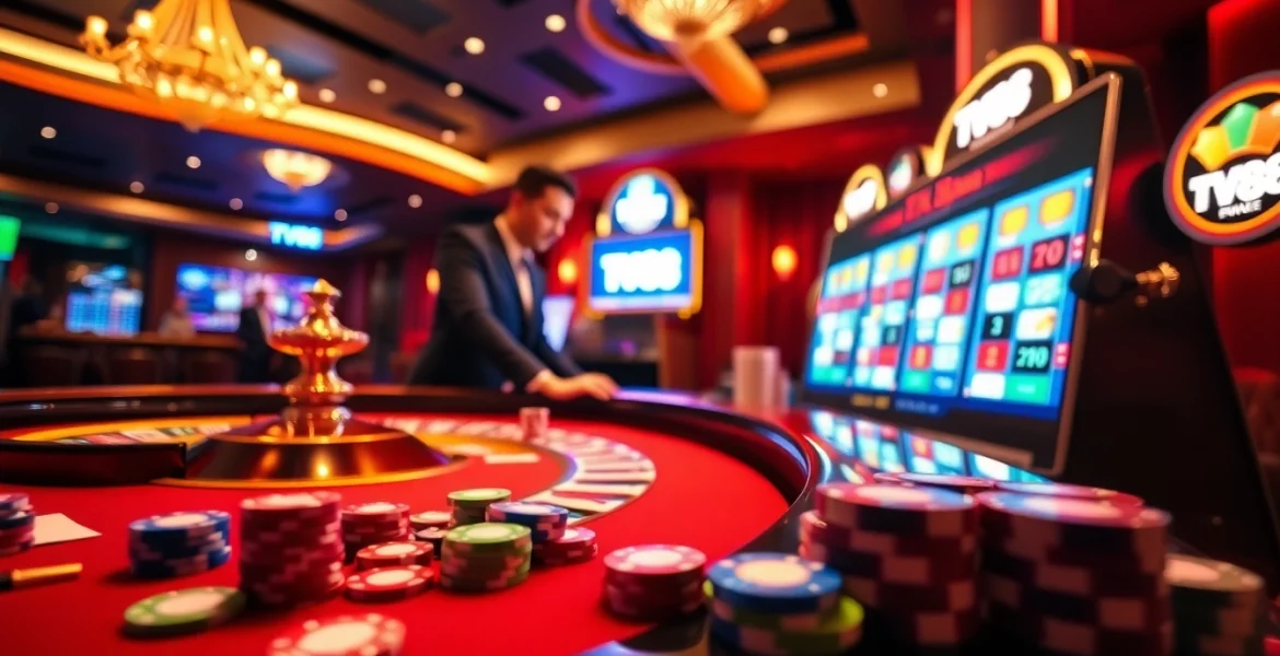 TV88 players enjoying a dynamic casino experience with roulette tables and engaging games.
