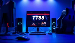 Experience online gaming with TT88 platform showcasing a modern setup and vibrant ambiance