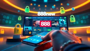 Interactive 888new online gambling platform showcasing secure gaming options.
