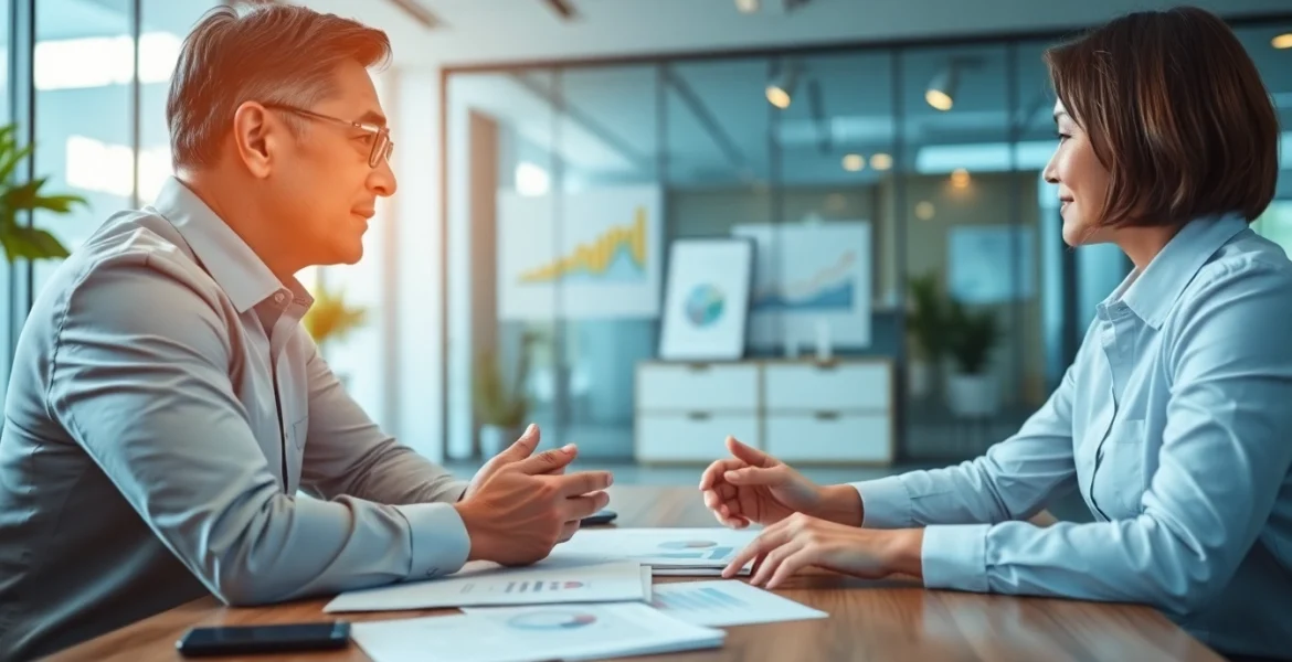 카드깡과 관련된 문서를 상담하는 전문가의 모습