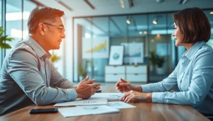 카드깡과 관련된 문서를 상담하는 전문가의 모습