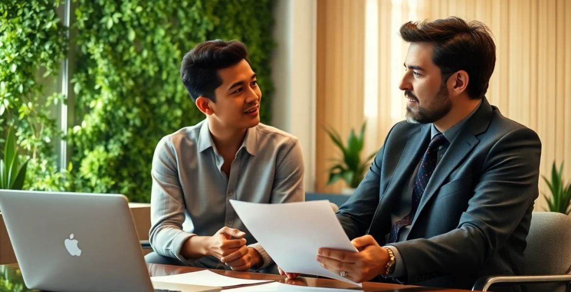 카드 현금화 전문가가 클라이언트와 상담하는 장면