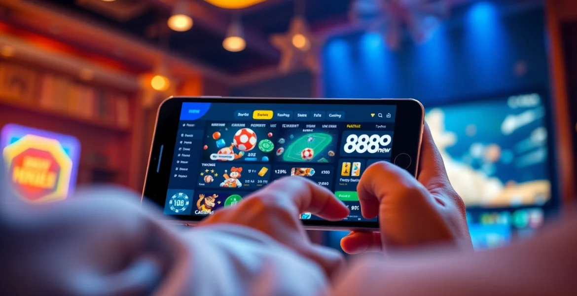 Engaging user experience at 888new with vibrant gaming interface and digital currency elements.