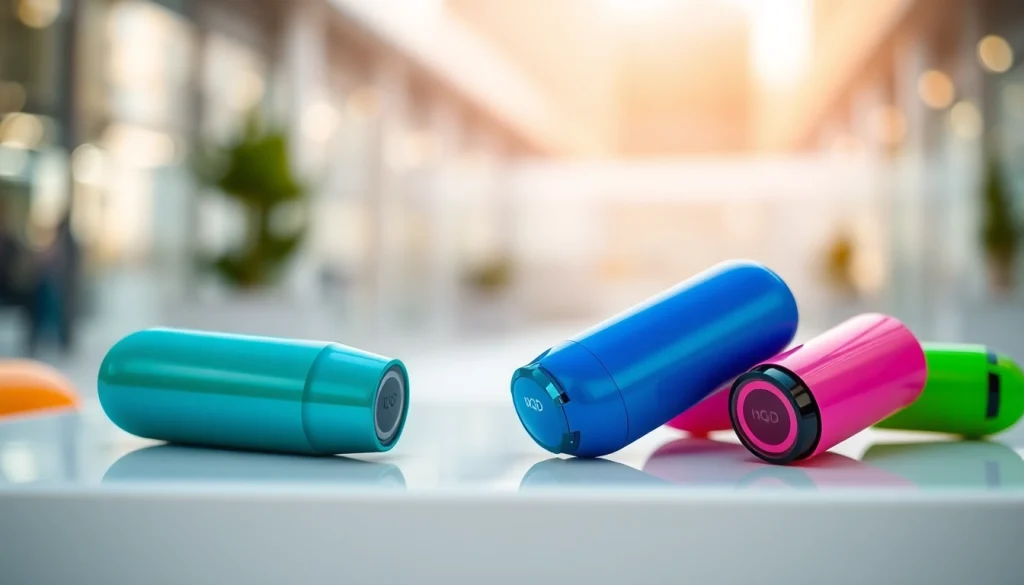 Entdecken Sie die verschiedenen hqd pods in lebhaften Farben auf einem eleganten weißen Untergrund.