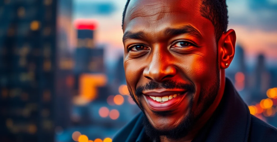 Leroy Silver showcasing passion and creativity in a vibrant city at sunset.