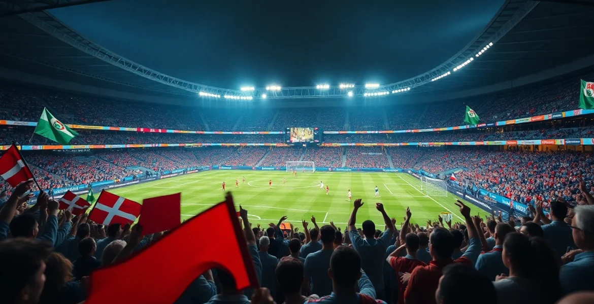 축구중계의 생동감 넘치는 경기 장면을 포착한 이미지