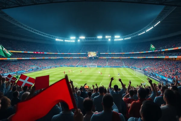 축구중계의 생동감 넘치는 경기 장면을 포착한 이미지