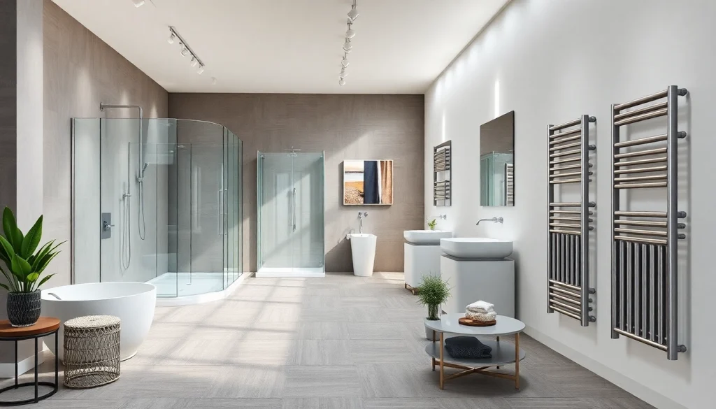 Sonni sanitär GmbH präsentiert elegante Badezimmerprodukte in einem modernen Ausstellungsraum.