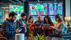 Analyze top sports betting sites India with a diverse team examining data and odds.